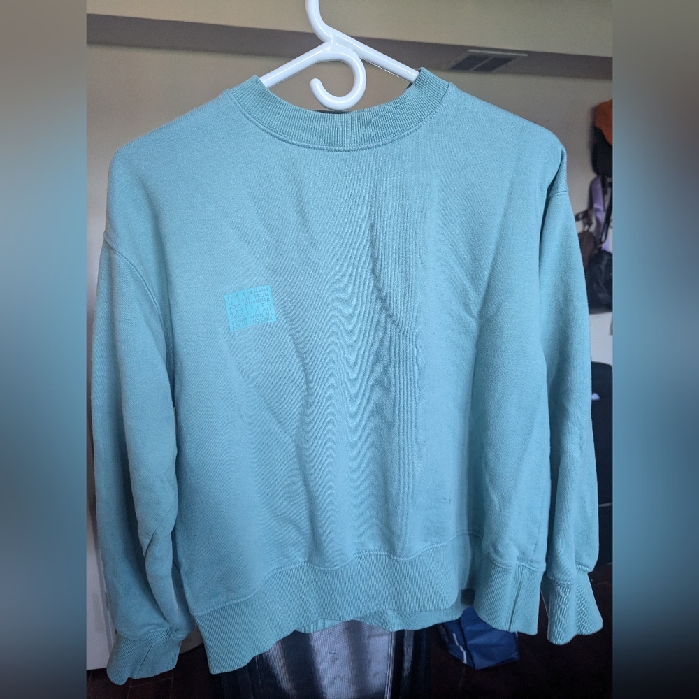 NOIZE recycled sweatshirt size XS beautiful turquoise